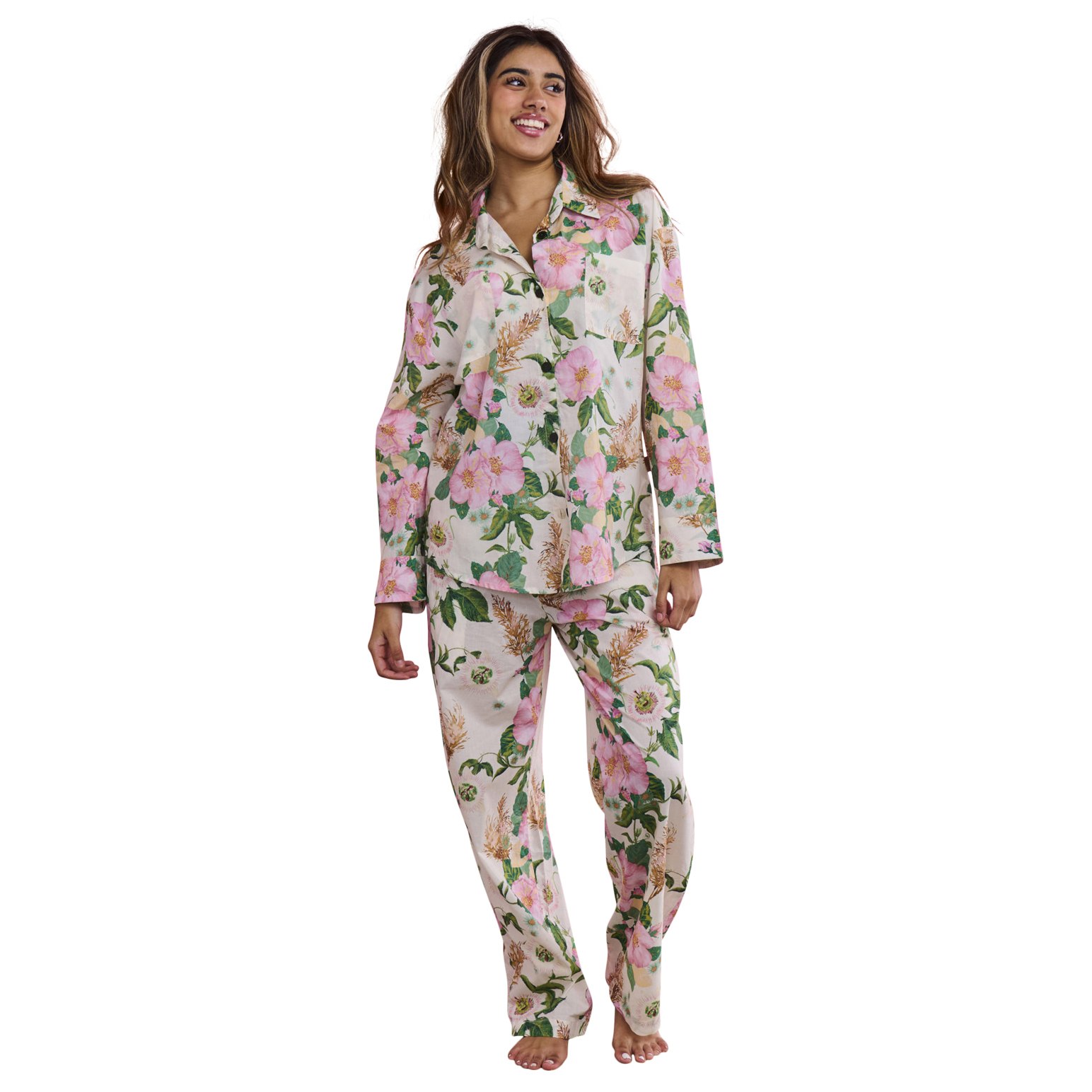 Kip&Co Sunday Stroll Organic Cotton Long Sleeve Shirt & Pant Pyjama Set